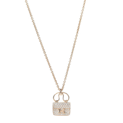 Hermes 18K Rose Gold Diamond Constance Amulette Pendant Necklace 1 of 6