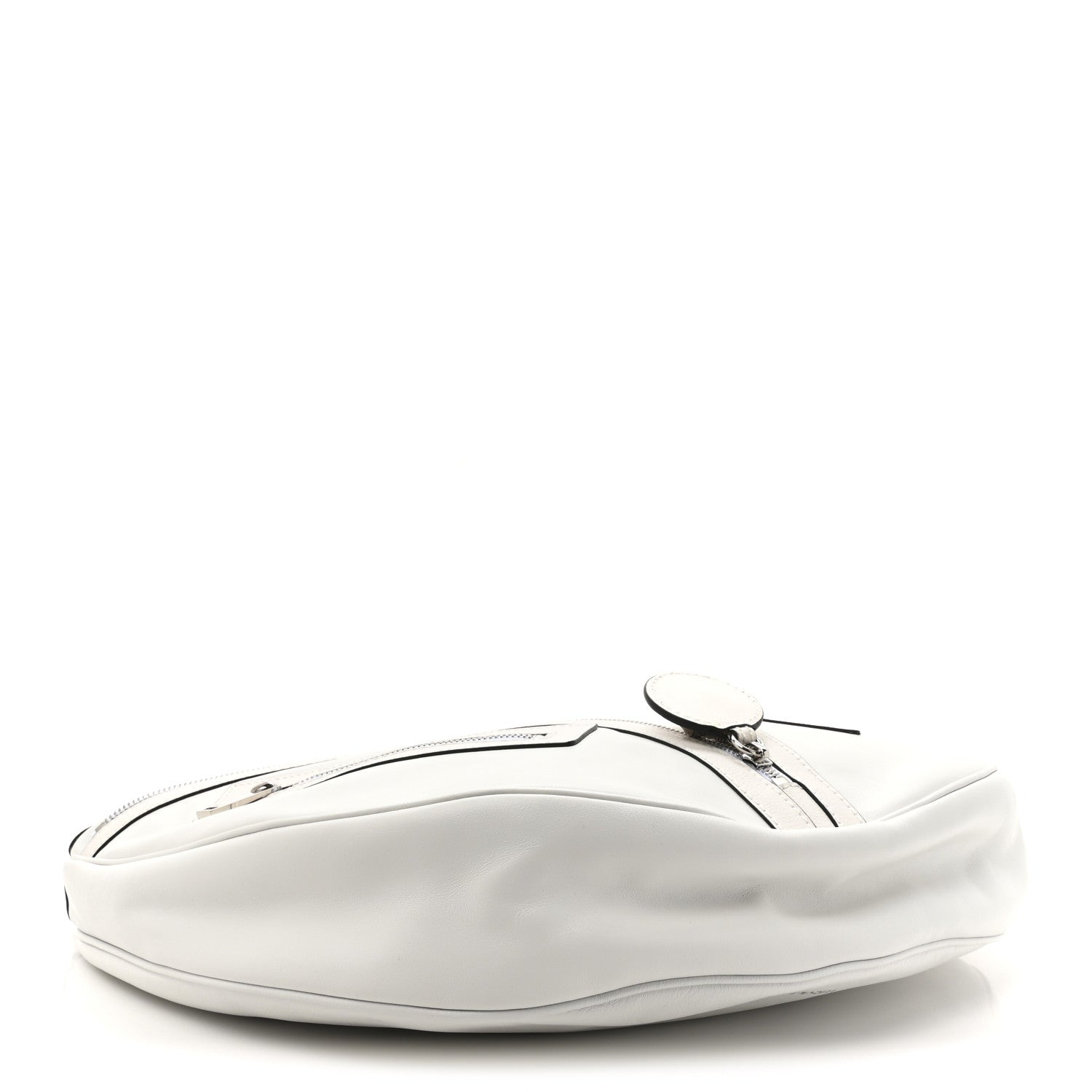 Versace Calfskin Medium Repeat Zip Hobo Optical White 4 of 9