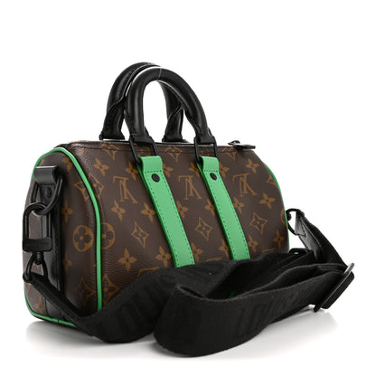 Louis Vuitton Monogram Macassar Keepall Bandouliere 25 Minty Green 3 of 10