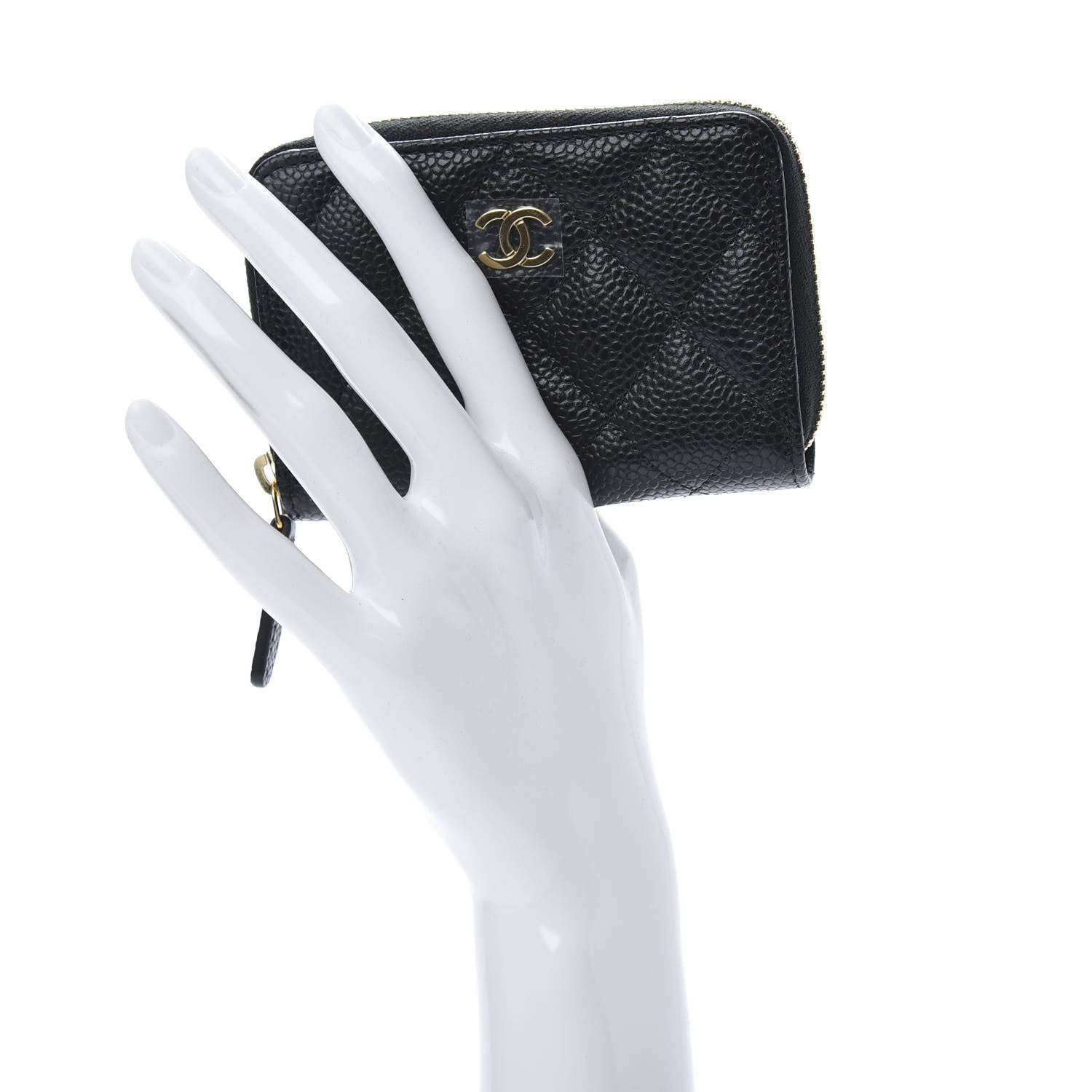 Chanel Caviar Quilted Zip Coin Purse Black 2 of 8