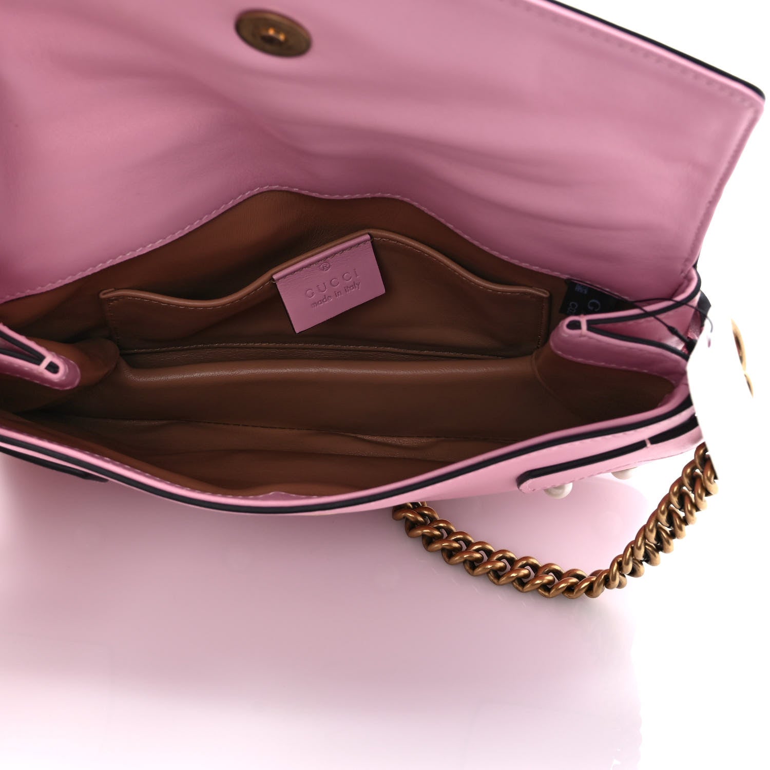 Gucci Nappa Pearl Studded Mini Queen Margaret Broadway Shoulder Bag Sugar Pink 5 of 10