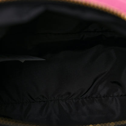 Versace Nylon Tribute Chain Crossbody Shoulder Bag Dark Pink Black 5 of 7