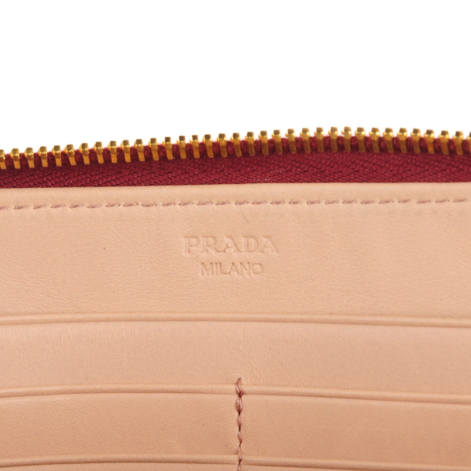 Prada Vitello Shine Zip Around Wallet Rubino 7 of 8