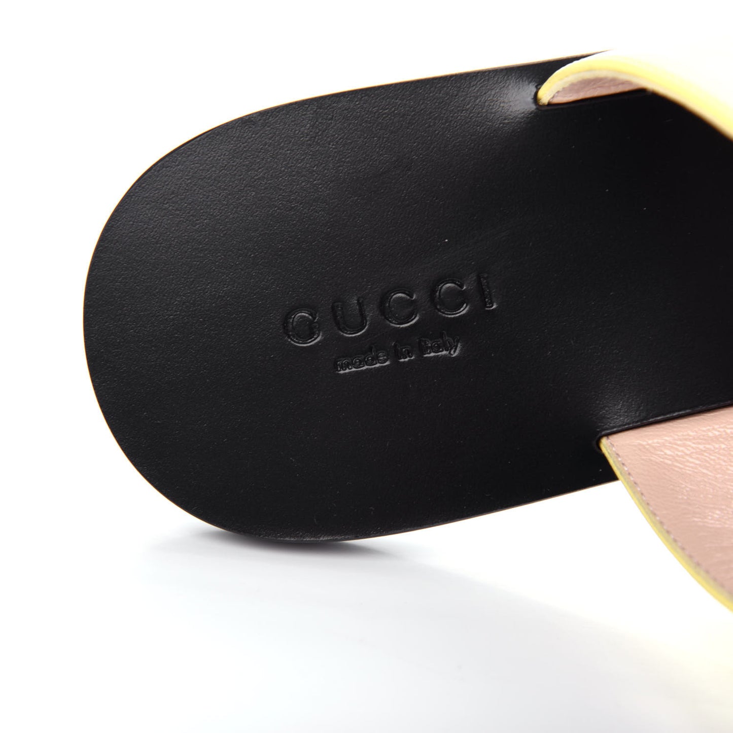 Calfskin GG Marmont Thong Sandals 37 Banana