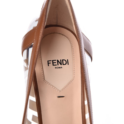 Fendi PVC Calfskin FF Colibri High-Heel Pumps 40 White Cuoio 6 of 8