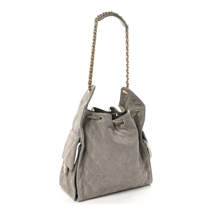 Chanel Suede Quilted Medium Chanel 25 Handbag Grey 4 of 11