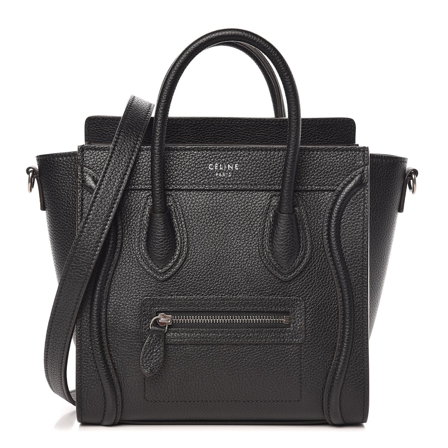 Drummed Calfskin Nano Luggage Black