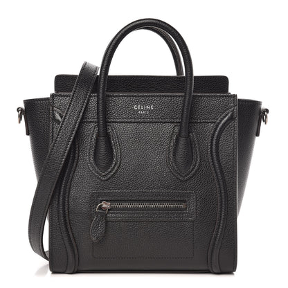 Celine Drummed Calfskin Nano Luggage Black 1 of 12