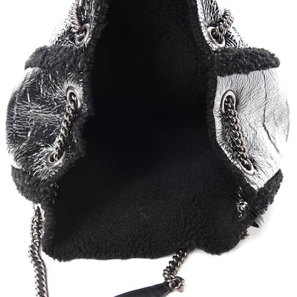 Gucci Patent Shearling Large Soho Chain Shoulder Bag Black 6 of 11
