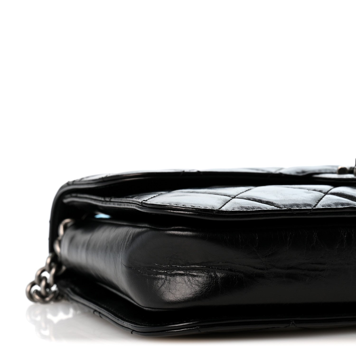 Chanel Glazed Calfskin Quilted Medium Perfect Edge Flap Black 8 of 12