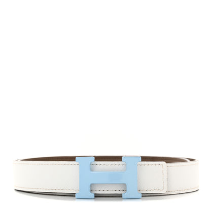 Hermes Epsom Swift Enamel 24mm Belt 75 30 White Beige De Weimar 1 of 4