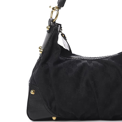 Gucci Monogram Medium Jockey Hobo Black 8 of 16