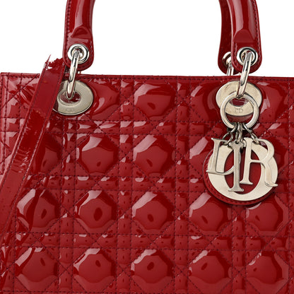 Christian Dior Patent Cannage Medium Lady Dior Red 7 of 9