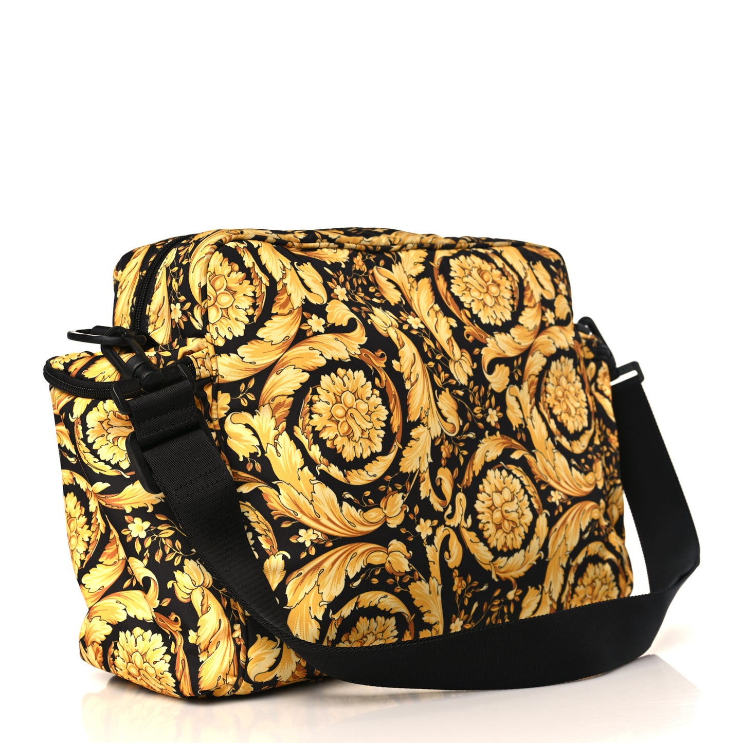 Nylon Baroque Diaper Bag Black