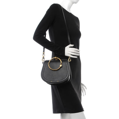 Chloe Calfskin Suede Medium Nile Bracelet Bag Black 3 of 8