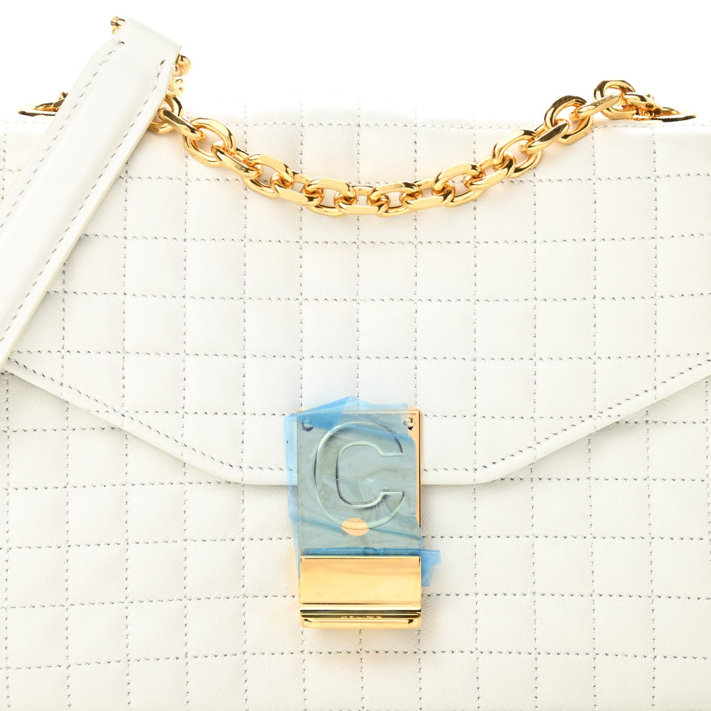 Calfskin Quilted Medium C Bag White