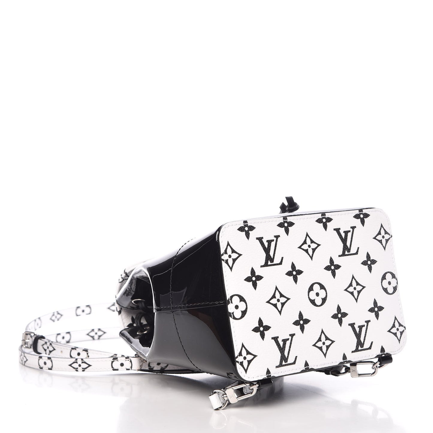 Patent Monogram Hot Springs Backpack Black White