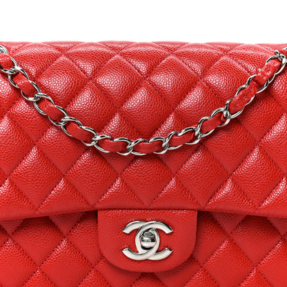 Chanel Caviar Quilted Medium Double Flap Red 8 of 10