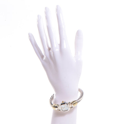 David Yurman Sterling Silver 14K Yellow Gold Mother of Pearl 21mm Classic Cable Quartz Watch 2 of 6
