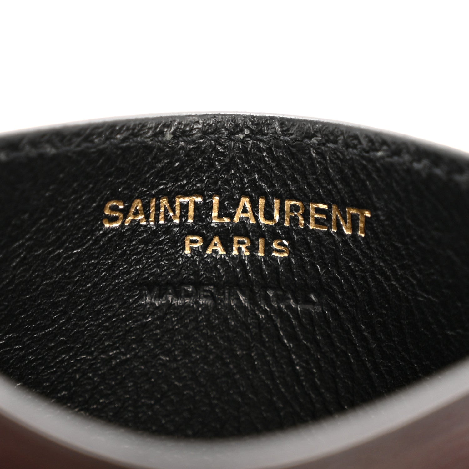 Saint Laurent Grain De Poudre Matelasse Chevron Monogram Credit Card Case Black 6 of 9