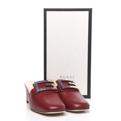 Gucci Malaga Kid Crystal Square G Madelyn Mules 39 Romantic Cerise 9 of 9