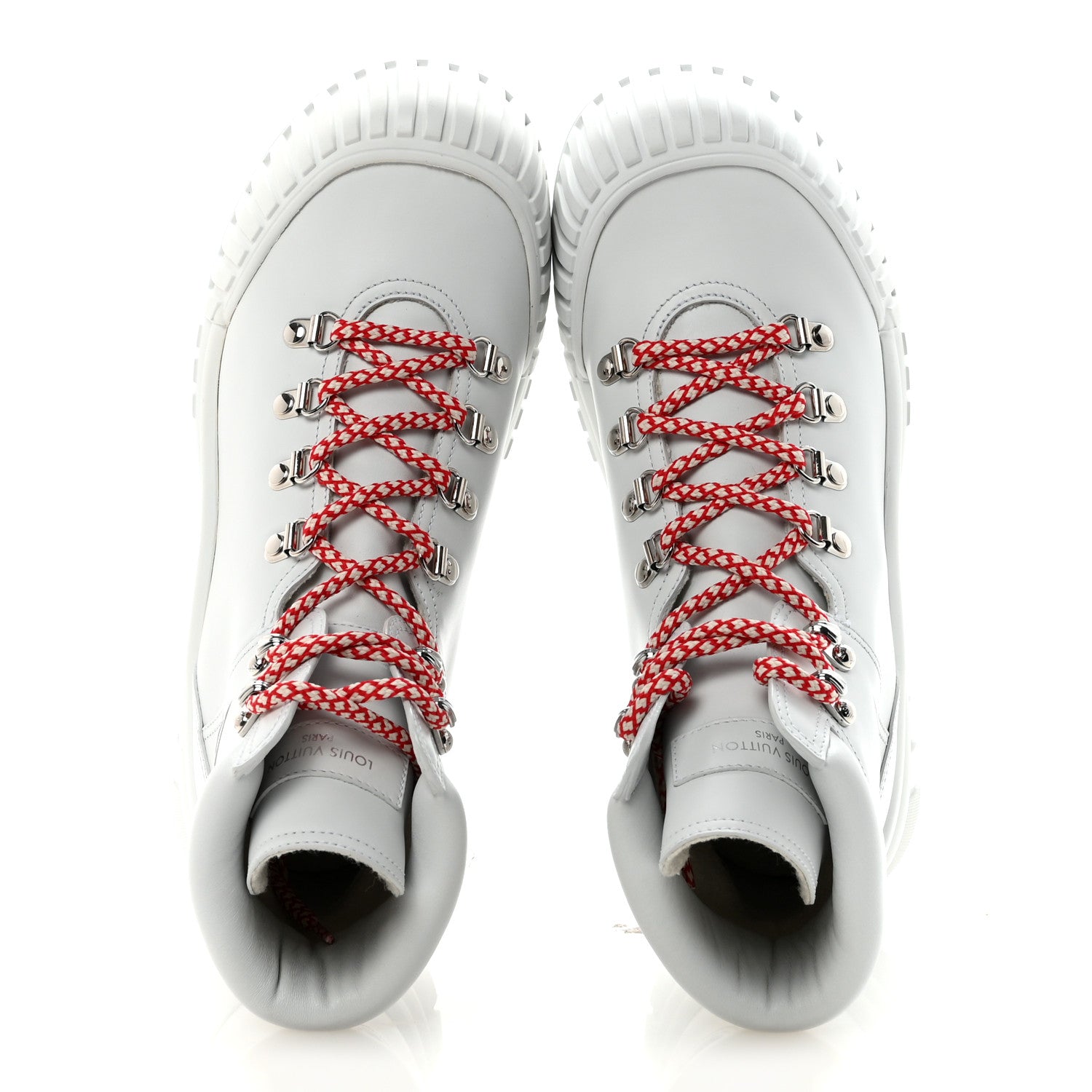 Louis Vuitton Calfskin Ruby Flat Ranger Boots 38 White 2 of 9
