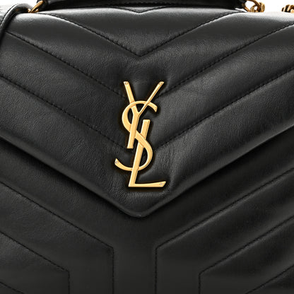 Saint Laurent Calfskin Y Quilted Monogram Small Loulou Chain Satchel Black 9 of 12