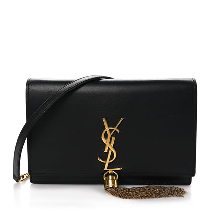 Saint Laurent Smooth Calfskin Small Classic Monogram Kate Tassel Satchel Black 1 of 11
