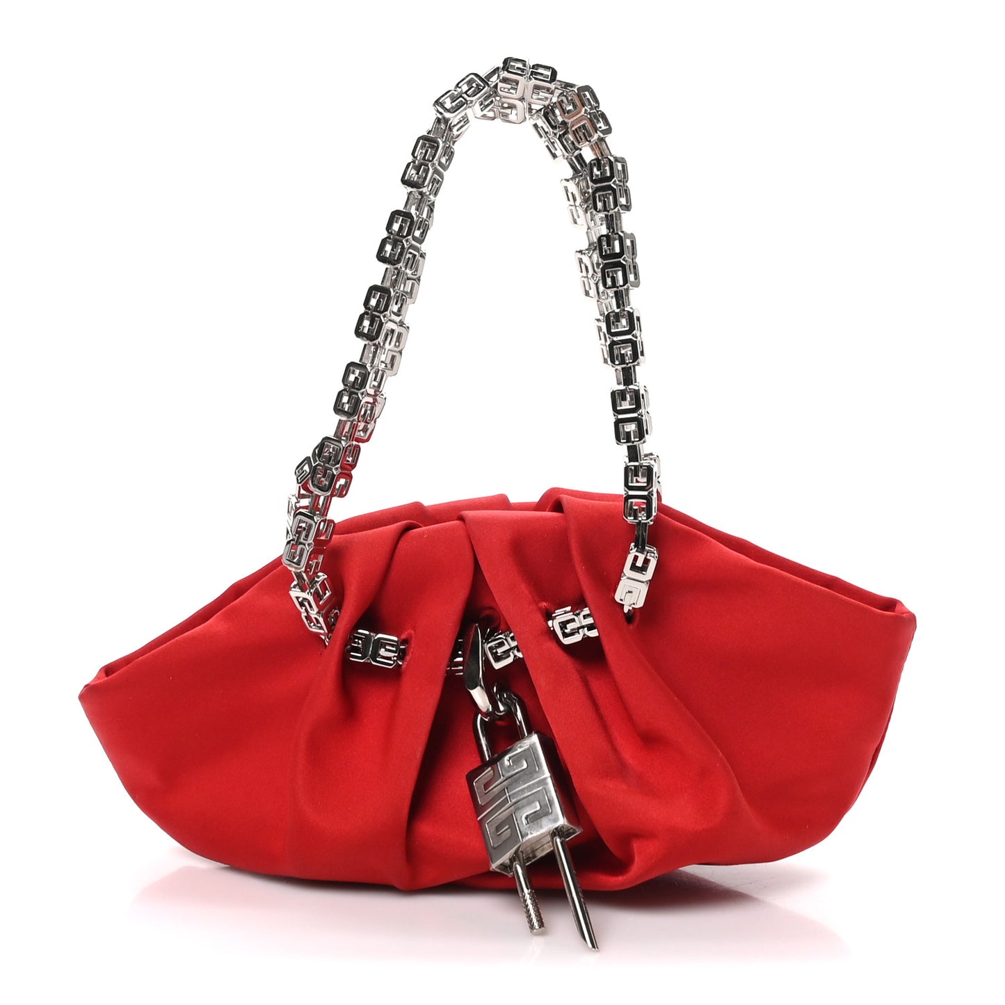 Satin Mini Kenny Shoulder Bag Red