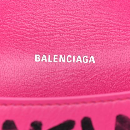 Balenciaga Smooth Calfskin Graffiti Hourglass Top Handle Bag XS Acid Fuchsia Black 12 of 36