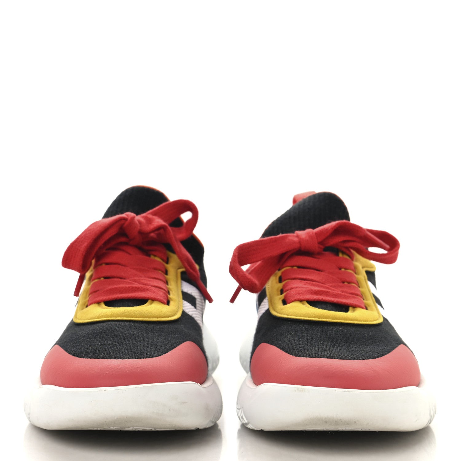 Hermes Knit Suede Goatskin Womens Crew Sneakers 37.5 Multicolor 3 of 7