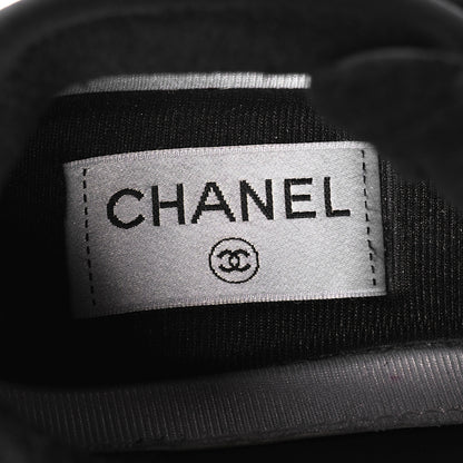 Chanel Fabric Calfskin Suede CC Sneakers 37 Black 8 of 9