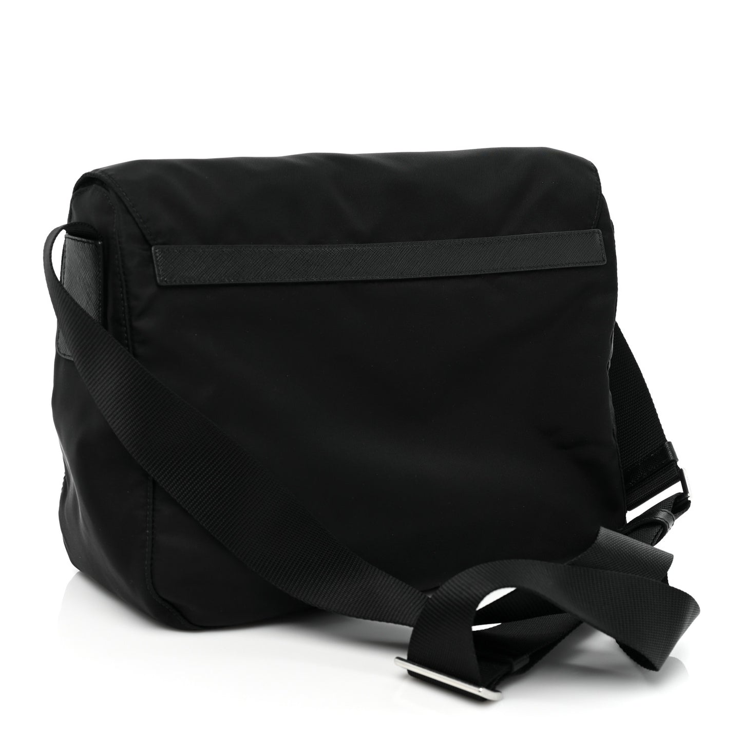 Tessuto Nylon Saffiano Vela Messenger Bag Black
