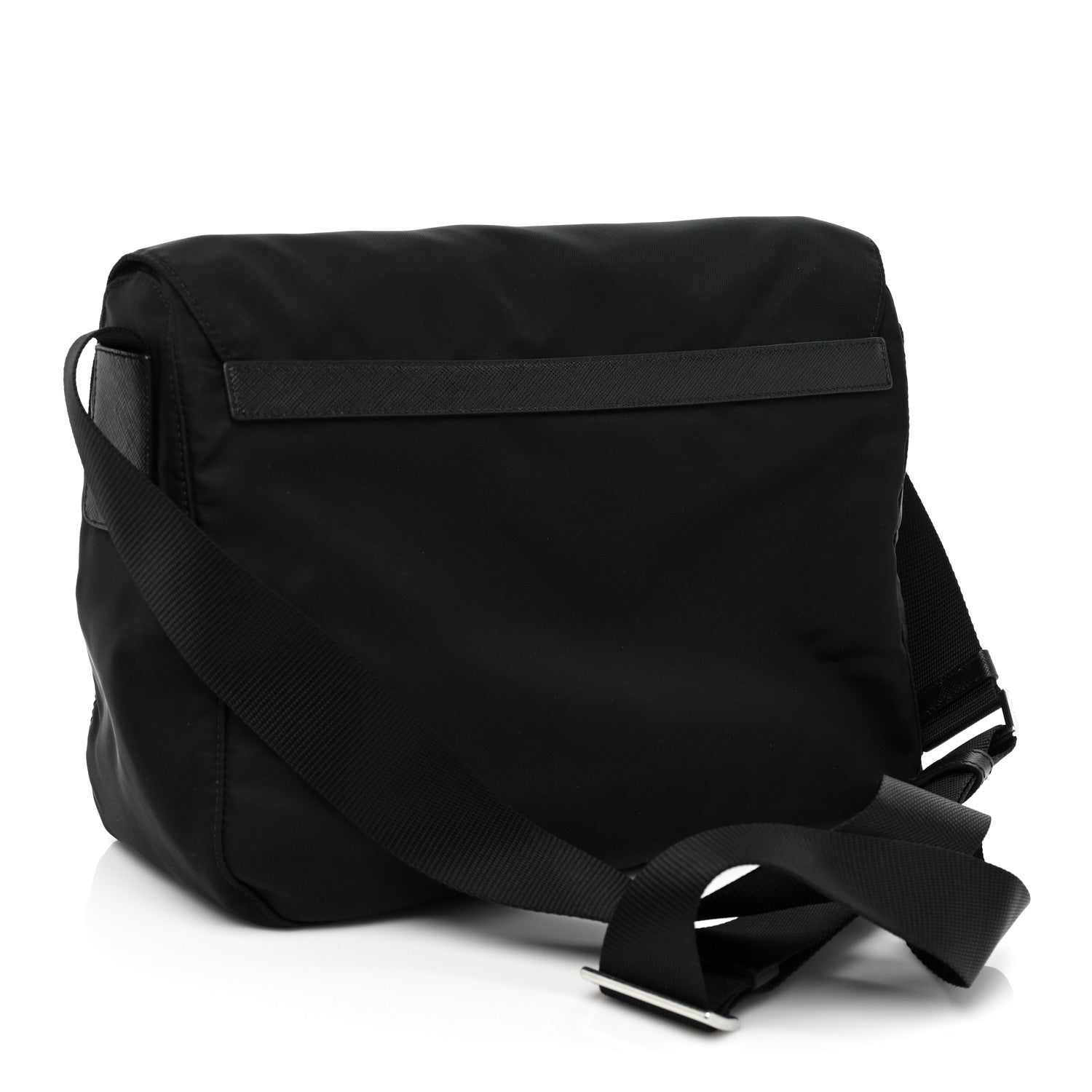 Prada Tessuto Nylon Saffiano Vela Messenger Bag Black 2 of 9