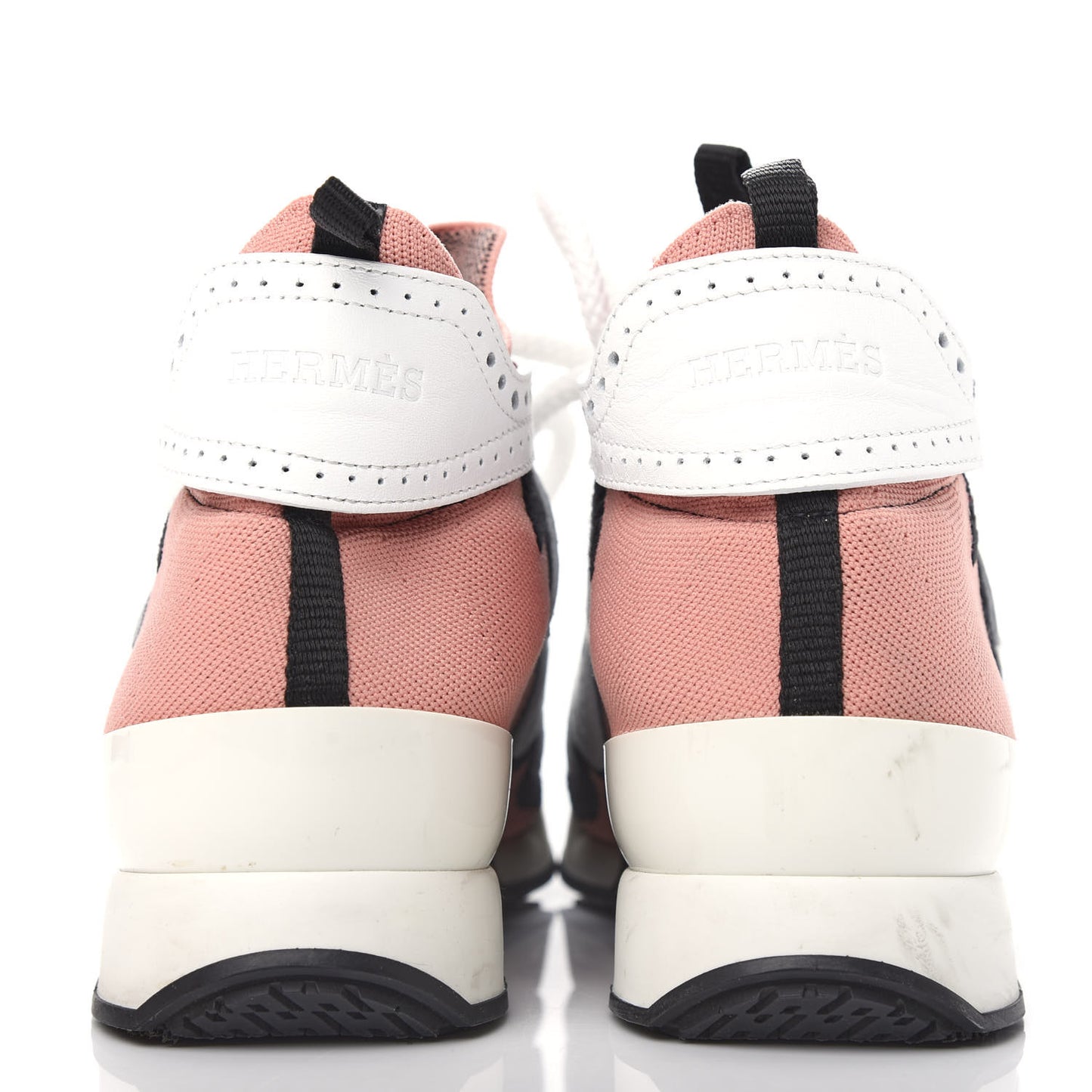 Knit Calfskin High Rise Action Sneakers 38 Rose Bubinga Multicolor