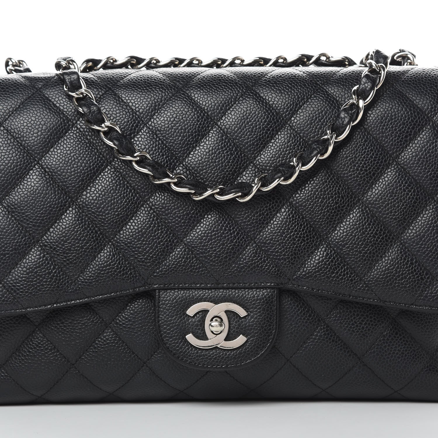 Chanel Caviar Quilted Jumbo Single Flap Black 8 of 13
