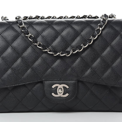 Chanel Caviar Quilted Jumbo Single Flap Black 8 of 13