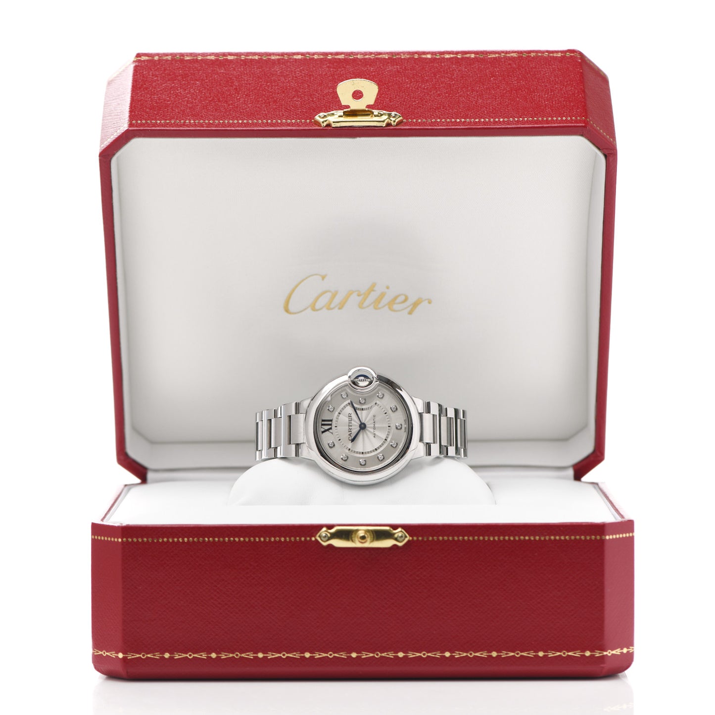Stainless Steel Diamond 33mm Ballon Bleu De Cartier Automatic Watch