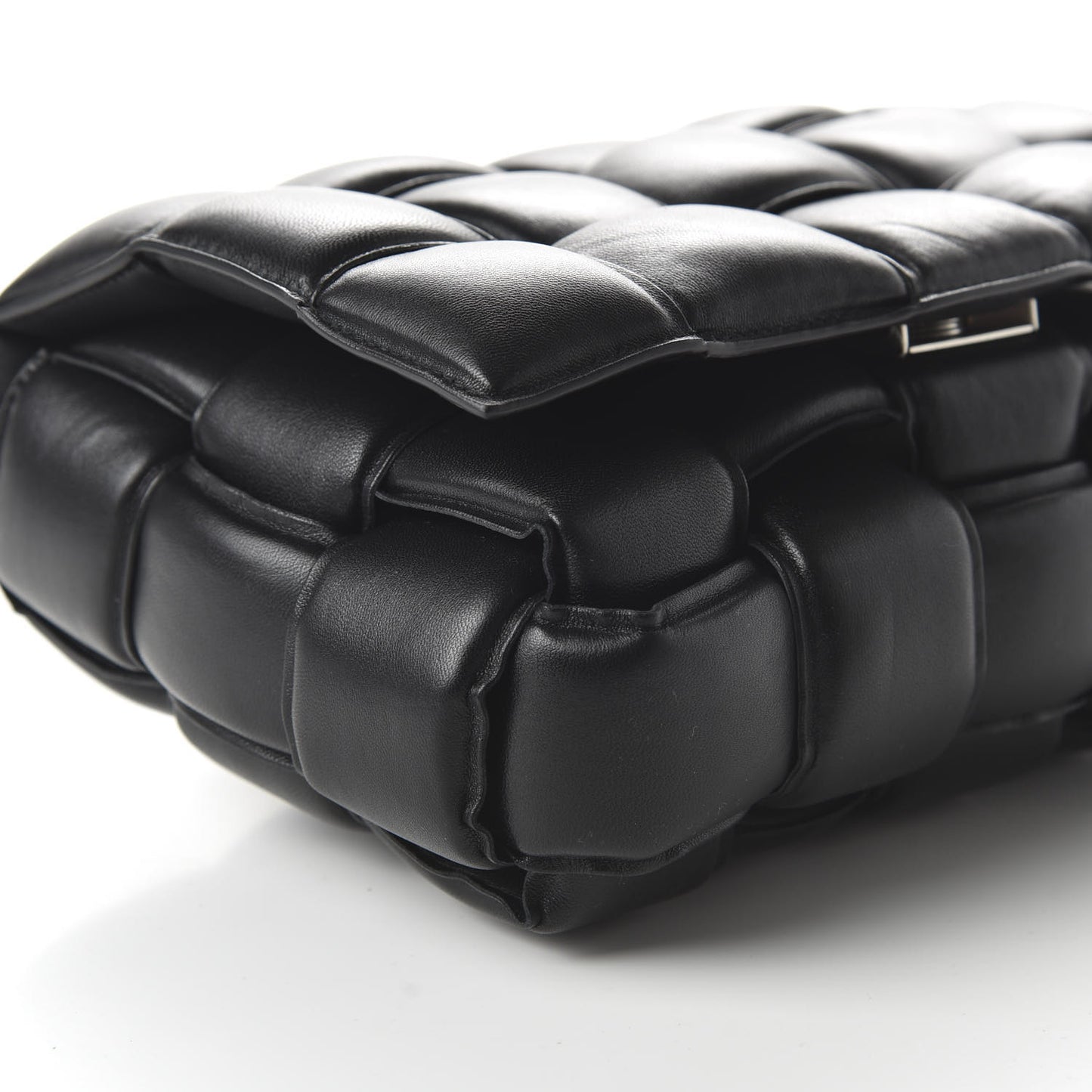 Nappa Maxi Intreccio Padded Cassette Crossbody Bag Black