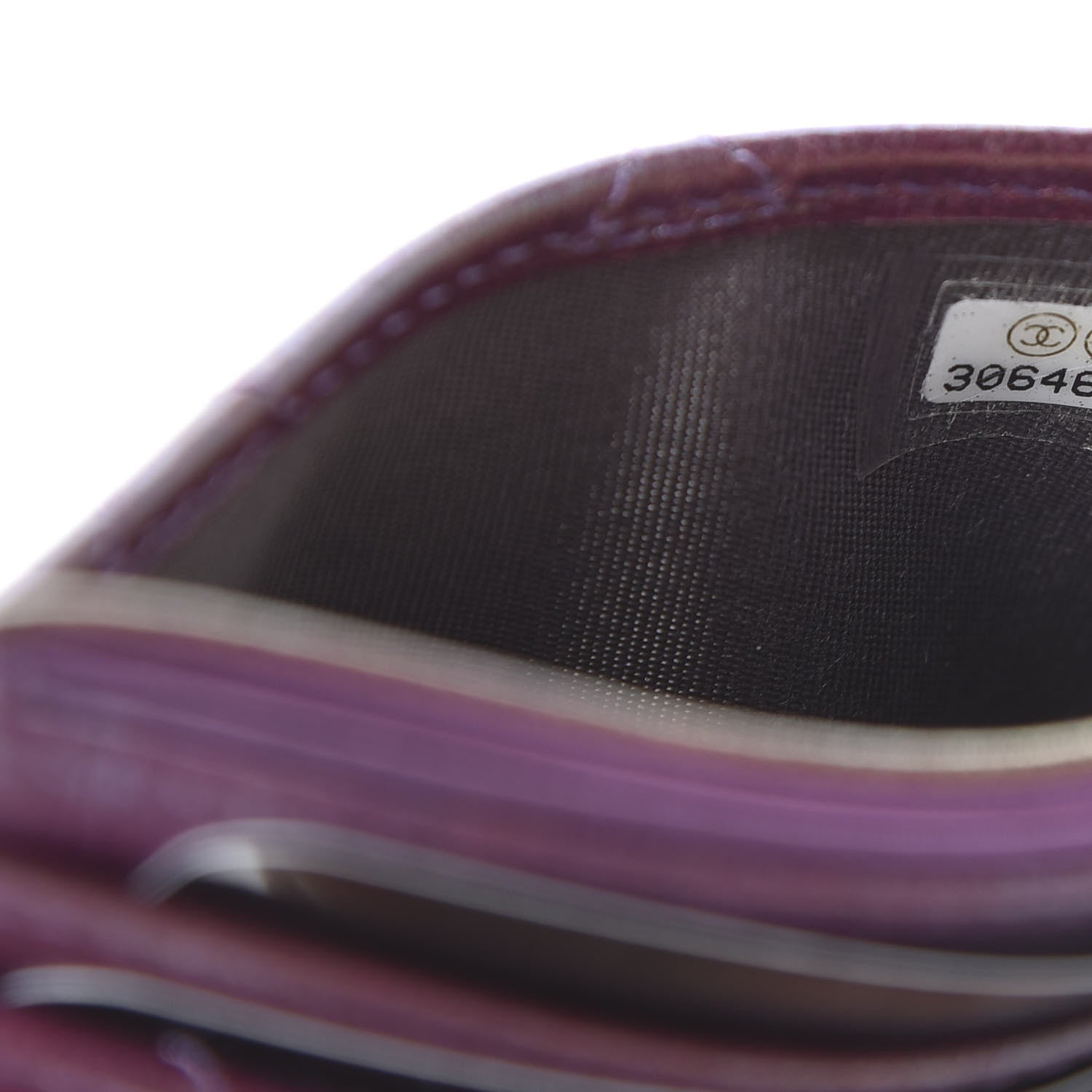 Chanel Iridescent Lambskin Quilted Card Holder Purple 8 of 10