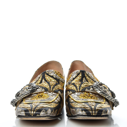 Gucci Brocade Floral Jacquard Dionysus Loafers 36.5 Black 2 of 12
