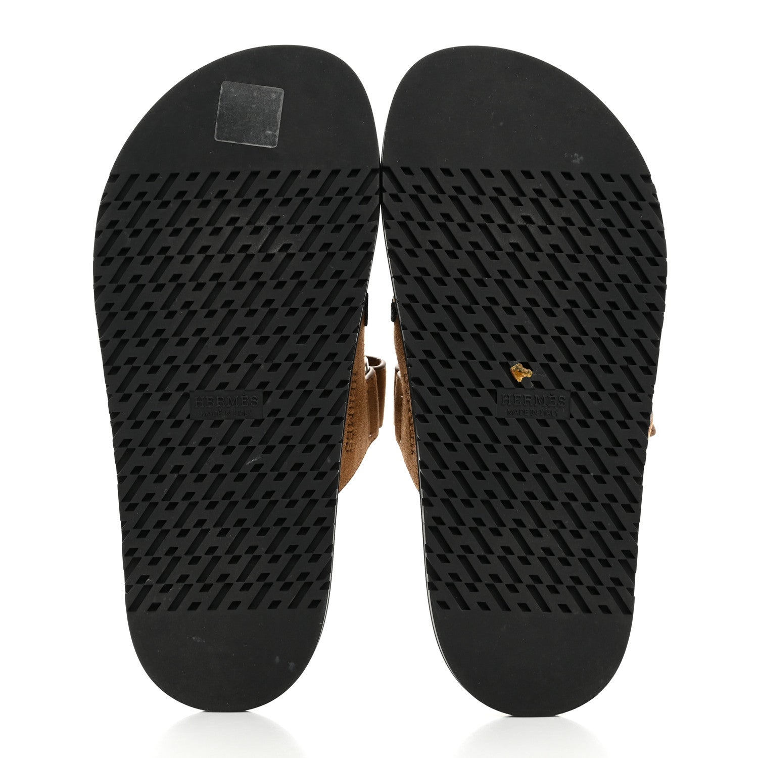 Hermes Suede Goatskin Womens Chypre Sandals 37 Brun Fume Black 5 of 9