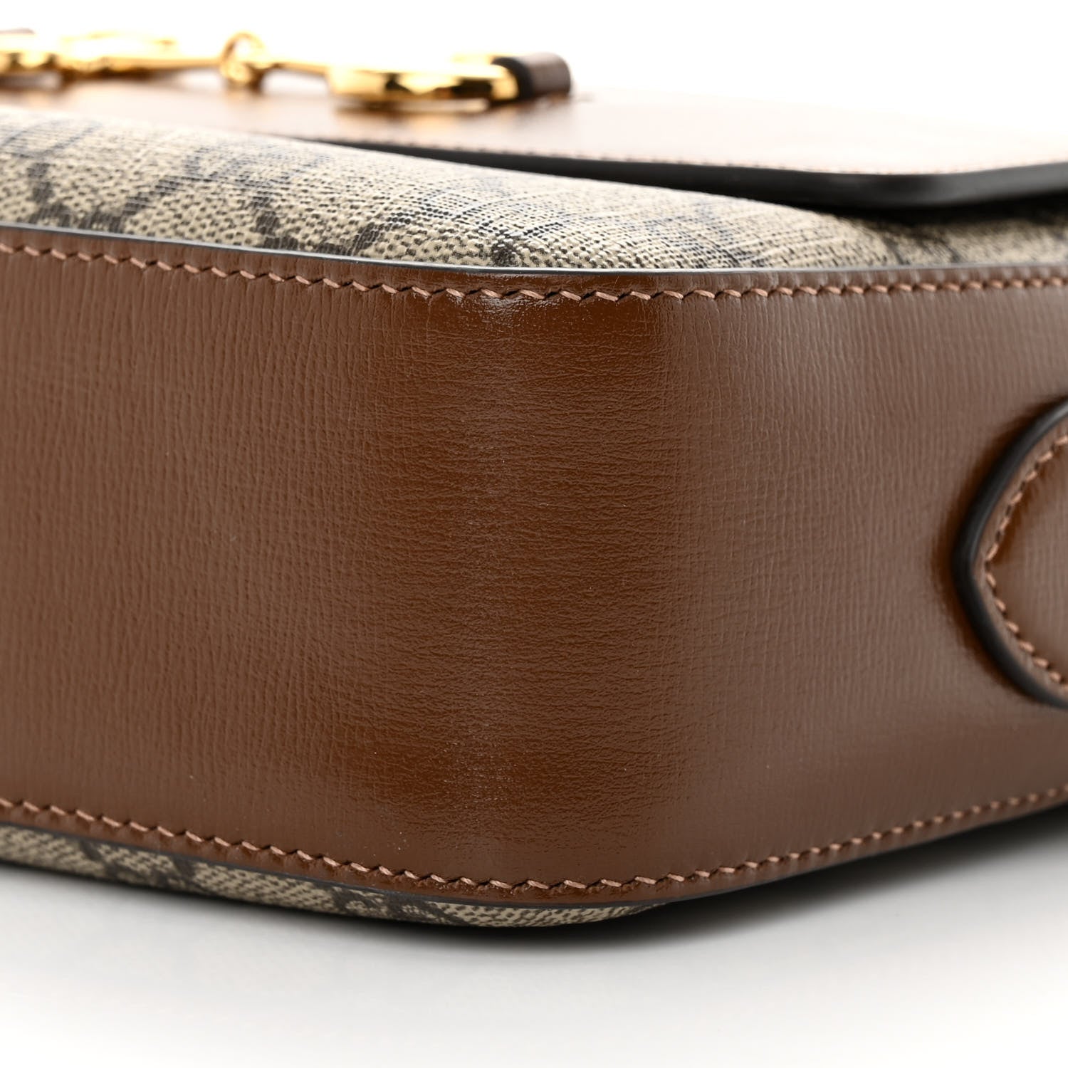 Gucci GG Supreme Monogram Small Horsebit 1955 Shoulder Bag Beige Brown Sugar 10 of 10