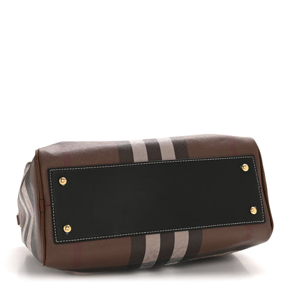 Burberry E-canvas Check Bowling Bag Dark Birch Brown 4 of 14