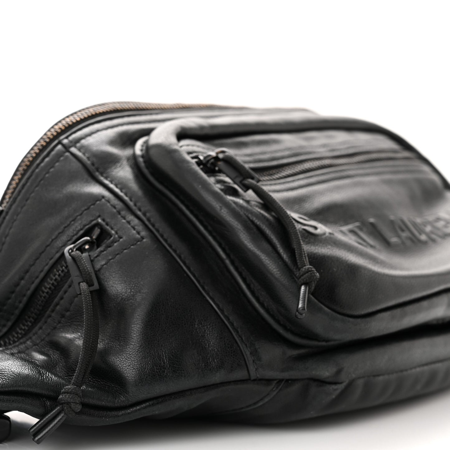 Lambskin Logo Ripstop Body Belt Bag Black