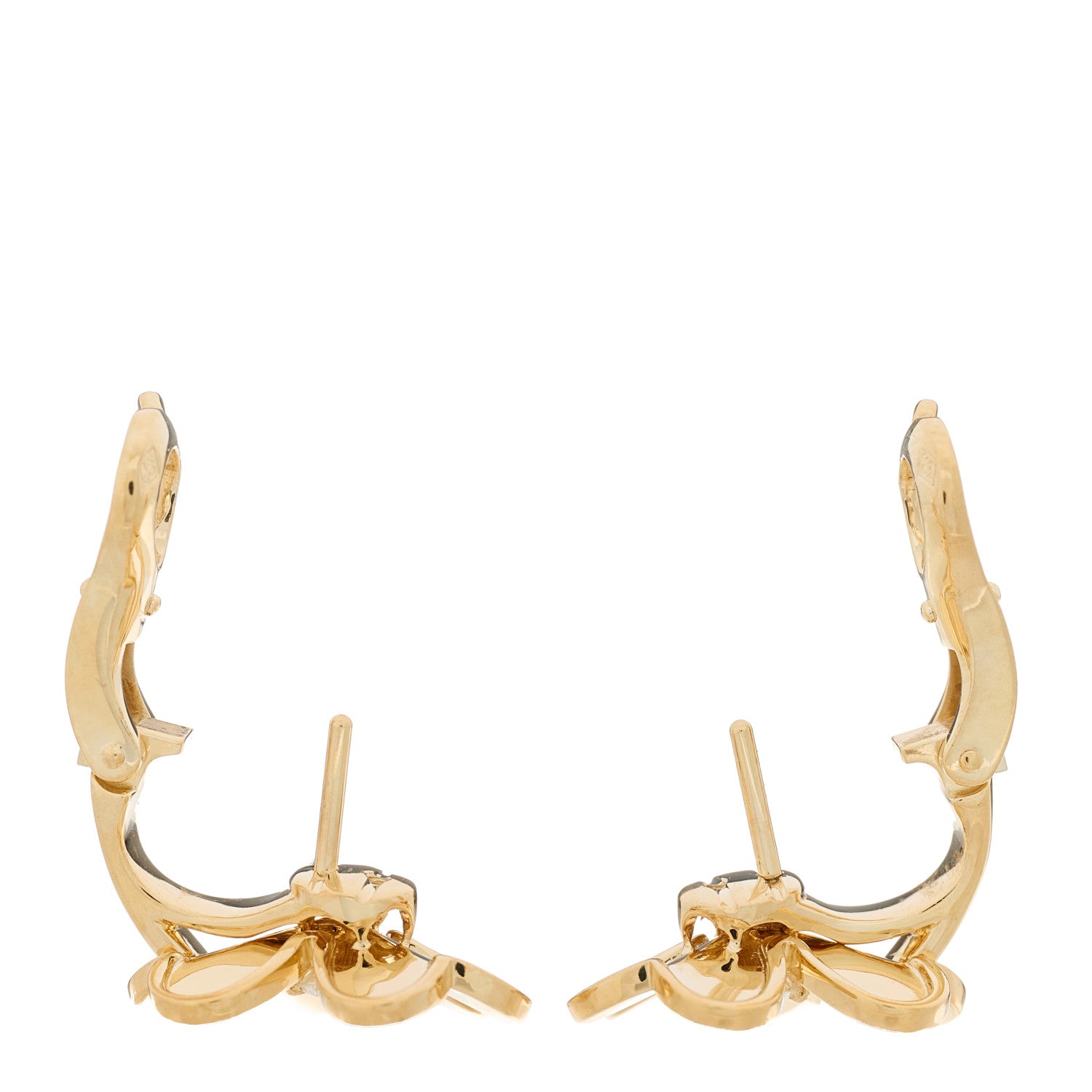 Van Cleef & Arpels 18K Yellow Gold Diamond Small Frivole Earrings 3 of 6