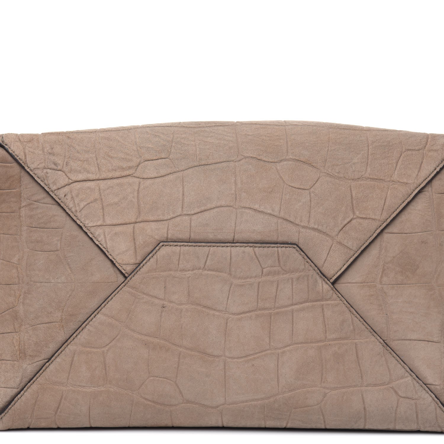 Celine Crocodile Embossed Nubuck Small Belt Cabas Phantom Beige 22 of 33