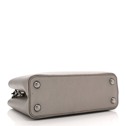 Louis Vuitton Metallic Calfskin Capucines BB Etain 4 of 9