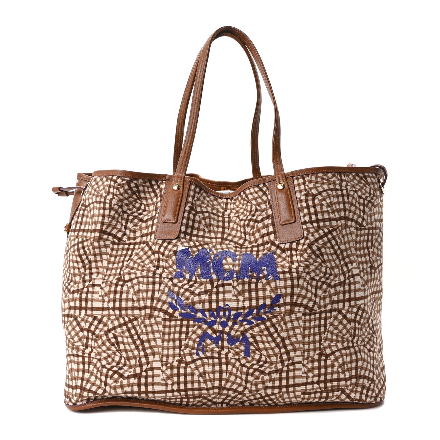 MCM Visetos Large Liz Reversible Shopper Tote Cognac 10 of 15