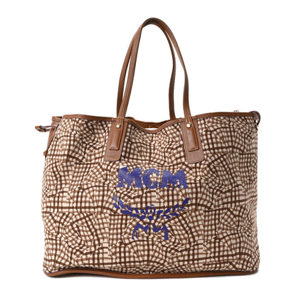 MCM Visetos Large Liz Reversible Shopper Tote Cognac 10 of 15